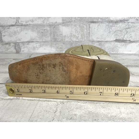 El General Western Kids Leather Cream Western Cowboy Style Boots Sz 18 (12) - Picture 4 of 9